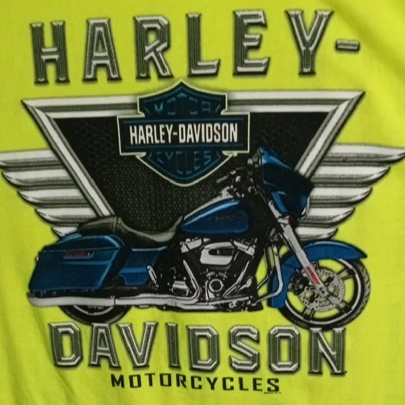 Harley-Davidson Safety Green Short Sleeve Tee Men’s Large - Picture 1 of 6